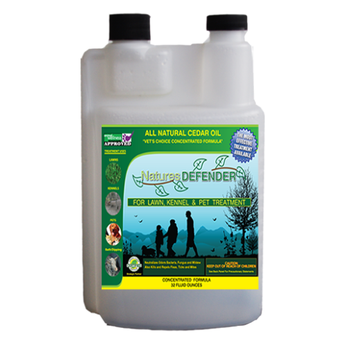 Lawn and kennel Nature's Defender cedar oil concentrate keeps lawn pests at bay.