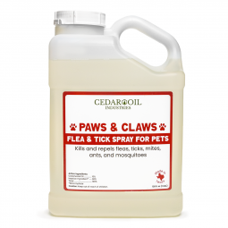 Dr. Ben's Paws & Claws Gallon cedar oil spray flea, tick and mite control for dogs and cats.